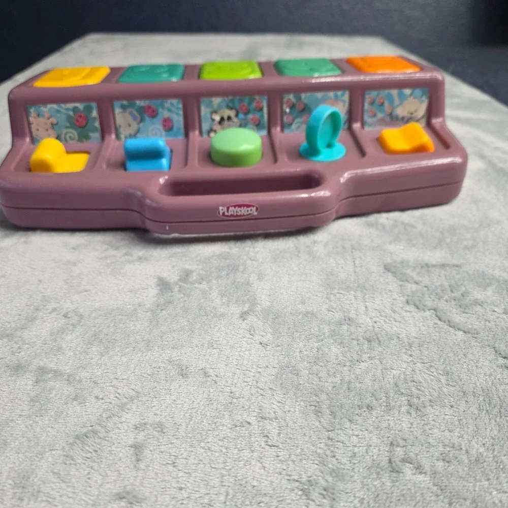 Vintage Playskool Pop Up Pals Baby Toy‎ 1995 Jungle Safari Animal Purple Base